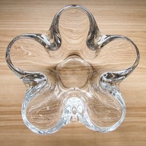 Vintage Tiffin Glass Vase- Retro Flower Trinket Dish-Candy Dish 7x7x2 inches
